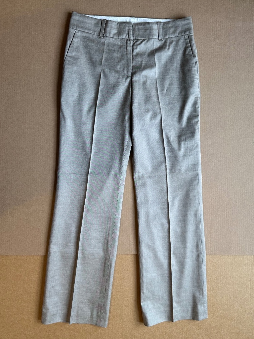 Ann Taylor Light Heather Gray Tailored Straight Leg Trouser Dress Pants 4P
